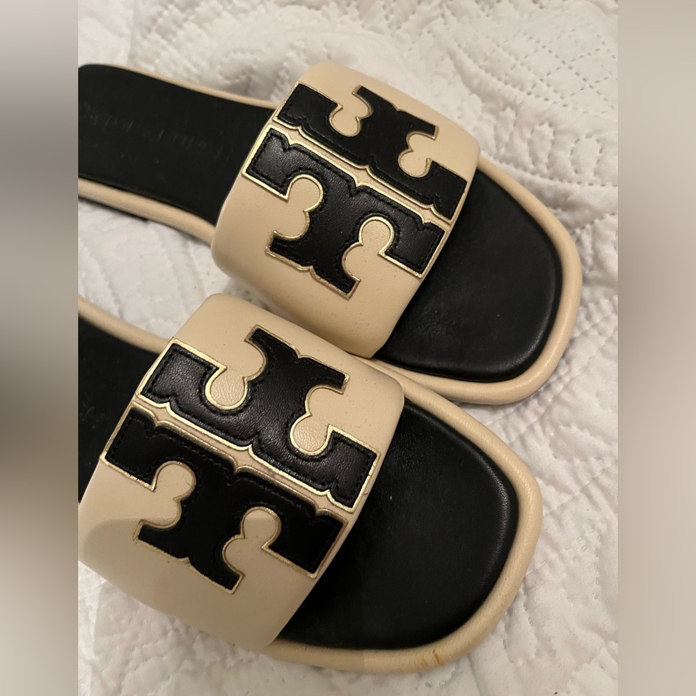 Tory Burch DOUBLE T SPORT SLIDE like new with box